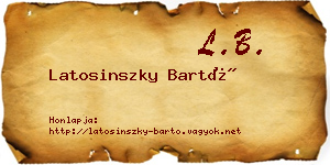 Latosinszky Bartó névjegykártya